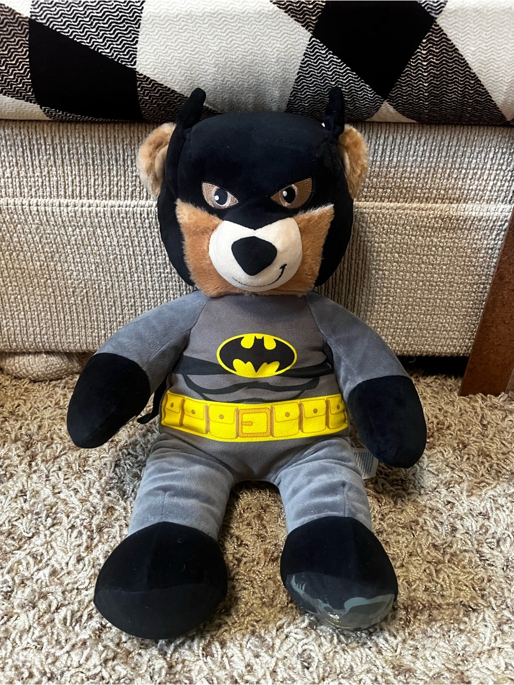Build-A-Bear Batman Bear - Black, Gray, Yellow